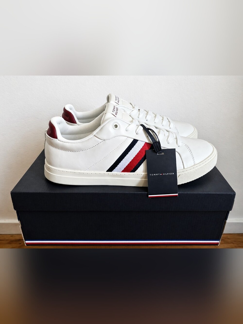 Tommy Hilfiger White Leather Sneakers